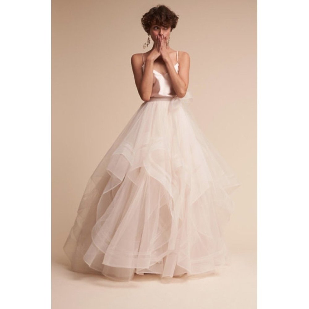 BHLDN Wtoo Effie Bridal Skirt Size 2 Moscato Horsehair trime NEW